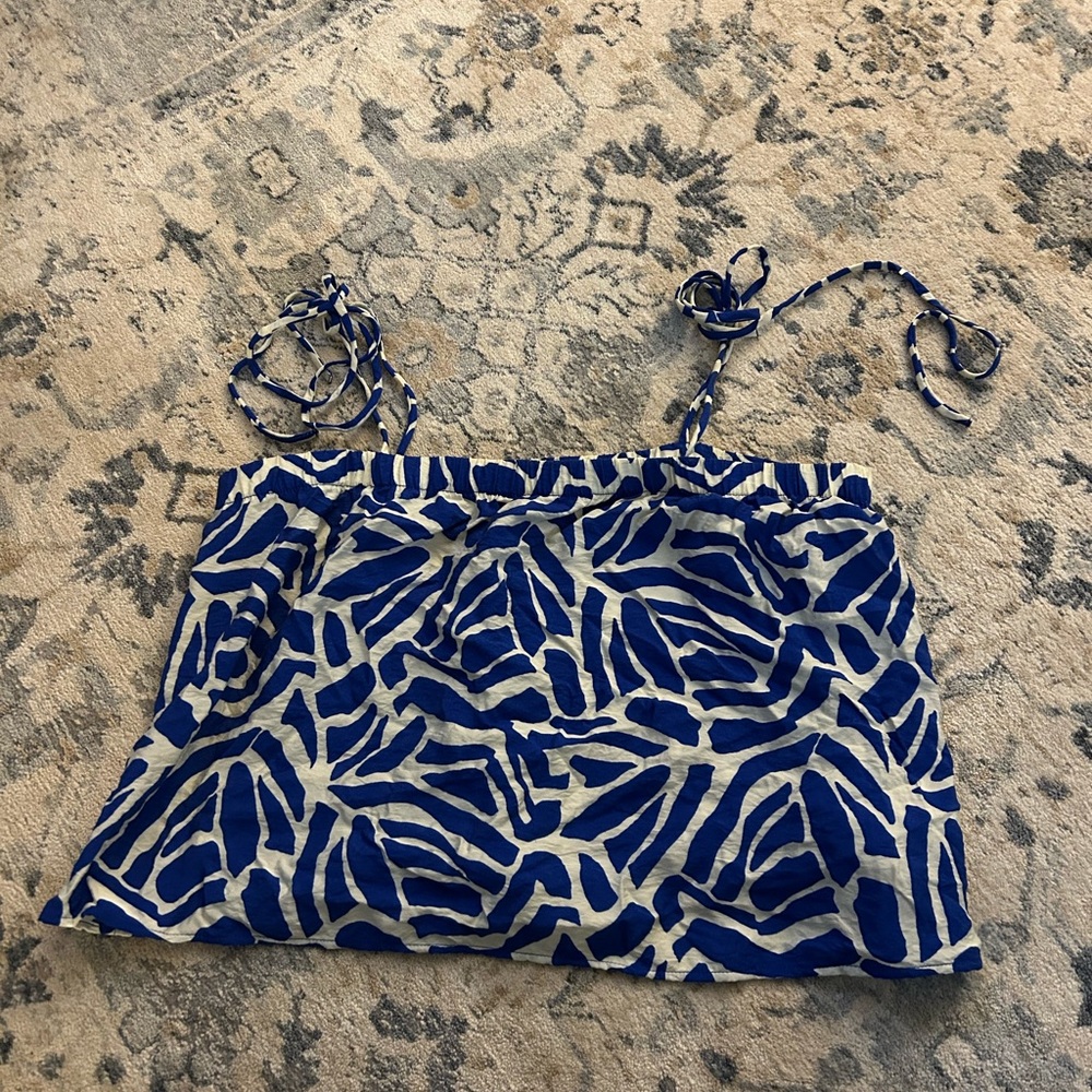 Gilli Navy and White Babydoll Top